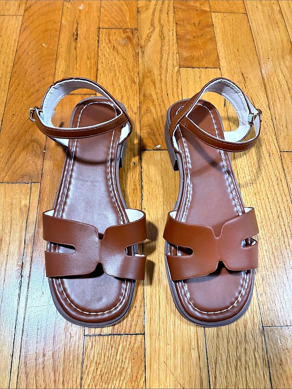 Brown Ankle Strap Sandals Like New